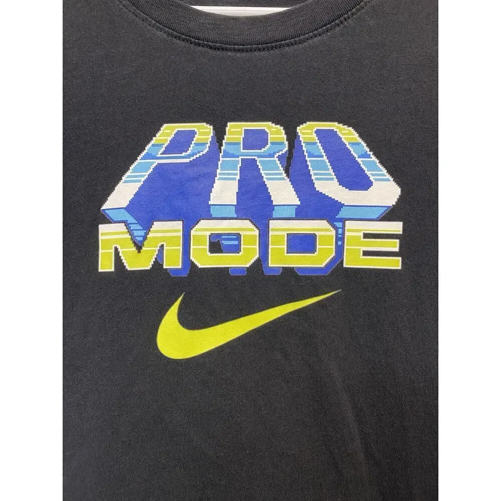 Nike Pro Mode Sports T-Shirt Boys Medium Black Short Sleeves Graphics Logo